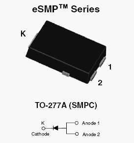 SS5P4, Ограничительный диод Шотки в корпусе для поверхностного монтажа